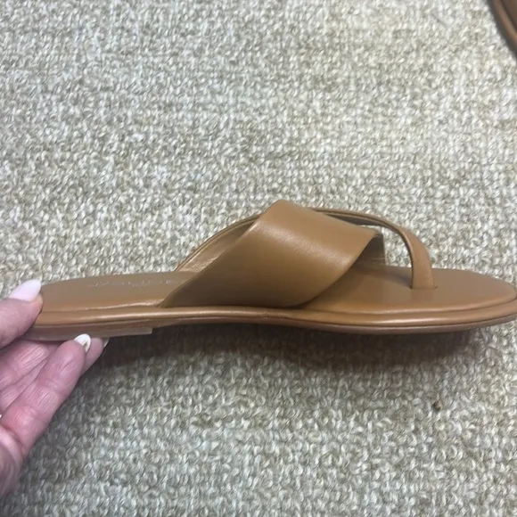 JSlides YURI Leather Sandals, Tan Leather