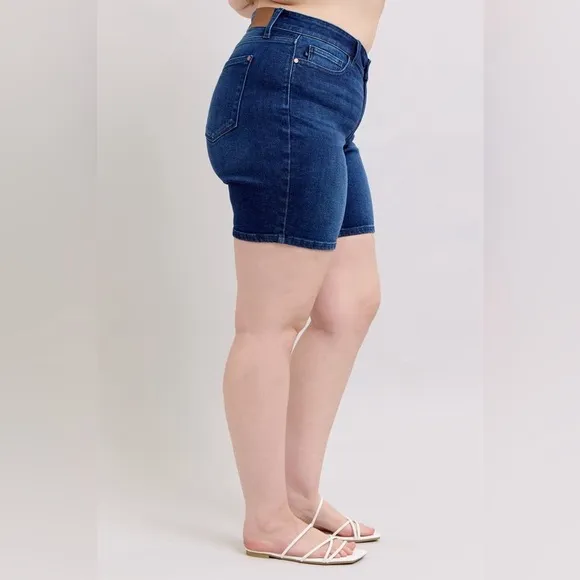 Judy Blue Full Size High Waist V-Front Bermuda Plus Size