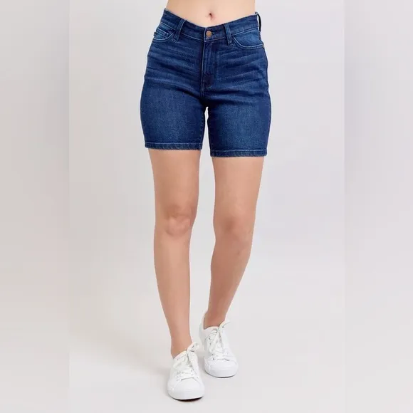 Judy Blue Full Size High Waist V-Front Bermuda Plus Size