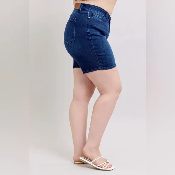 Judy Blue Full Size High Waist V-Front Bermuda Plus Size