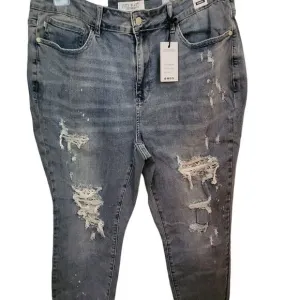 Judy Blue Lace Patch Skinny Jeans 20W