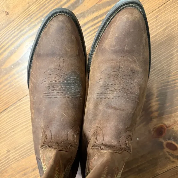 Justin 2551 Stampede Leather Sorrel Apache Western Cowboy Boots Men's Size 13D