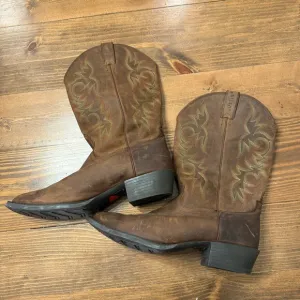 Justin 2551 Stampede Leather Sorrel Apache Western Cowboy Boots Men's Size 13D