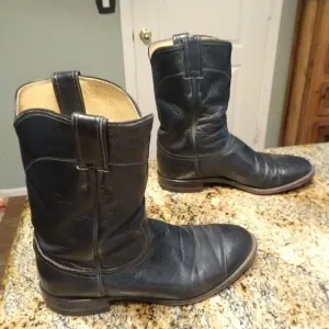 Justin 3024 Roper Boots - Mens - Size 9 EE - Blue Western Leather