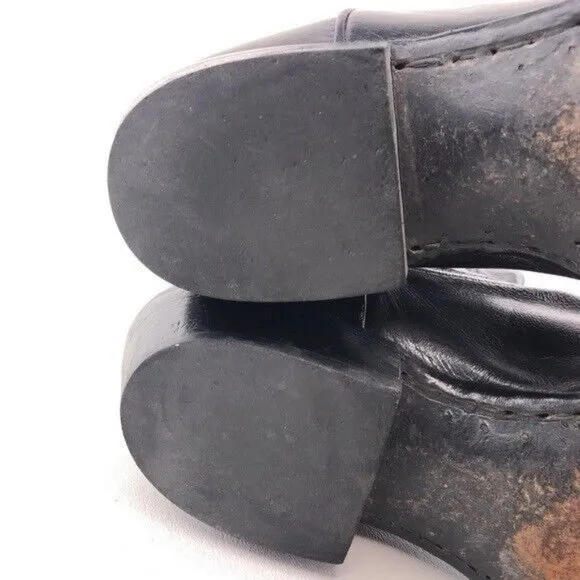 Justin Black Leather Western Boots Mens 8D