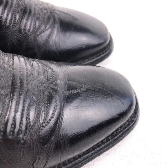 Justin Black Leather Western Boots Mens 8D