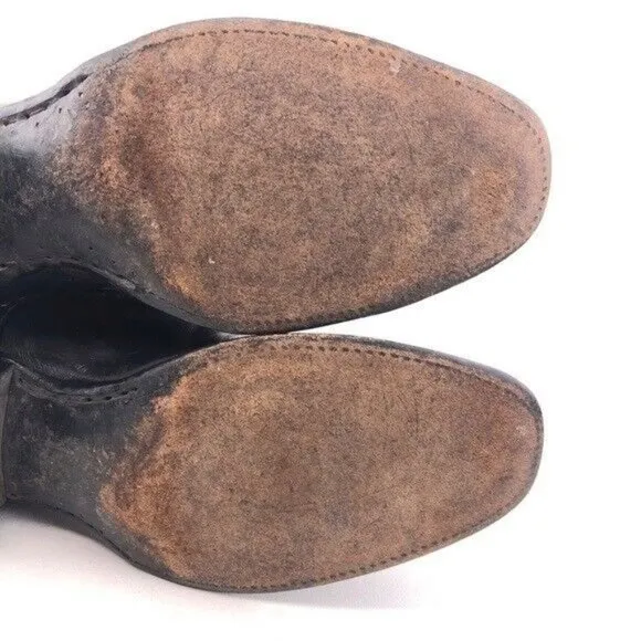 Justin Black Leather Western Boots Mens 8D