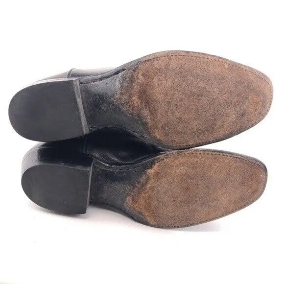 Justin Black Leather Western Boots Mens 8D