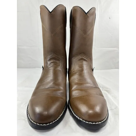 Justin Boots Basic Roper 8.5 D Western Cowboy Boots Brown JB3001