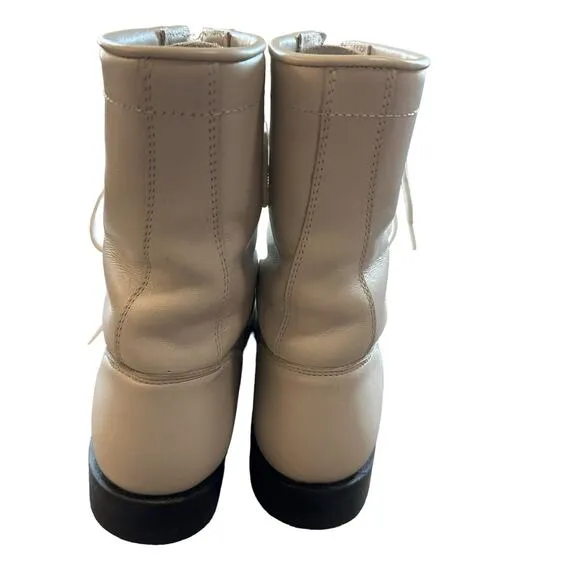 Justin Boots | Size 6 Vintage Kiltie Boots 1990s Ankle Boot Combat Boot White