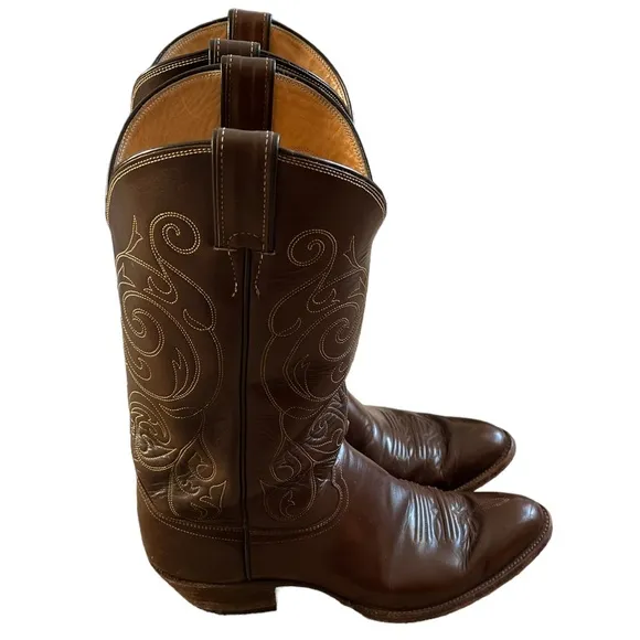 Justin Brown Leather Cowboy Boots | Style 2500 | Men's 10B