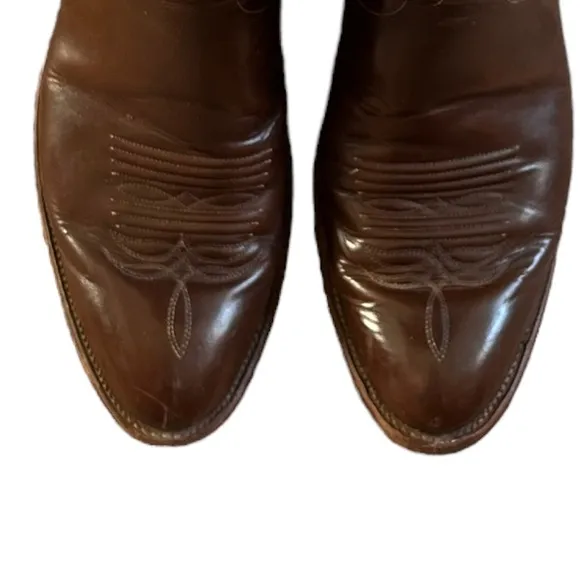 Justin Brown Leather Cowboy Boots | Style 2500 | Men's 10B