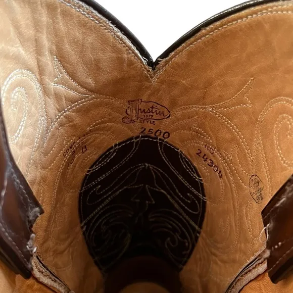 Justin Brown Leather Cowboy Boots | Style 2500 | Men's 10B
