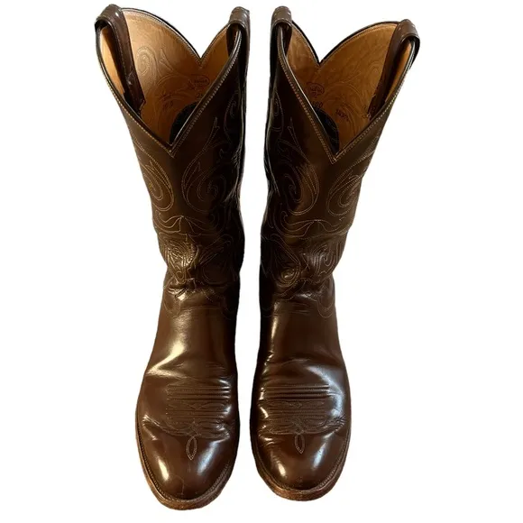 Justin Brown Leather Cowboy Boots | Style 2500 | Men's 10B