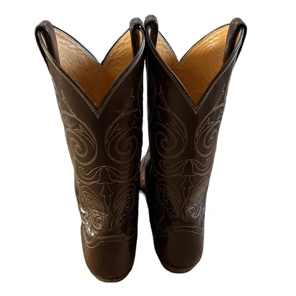 Justin Brown Leather Cowboy Boots | Style 2500 | Men's 10B