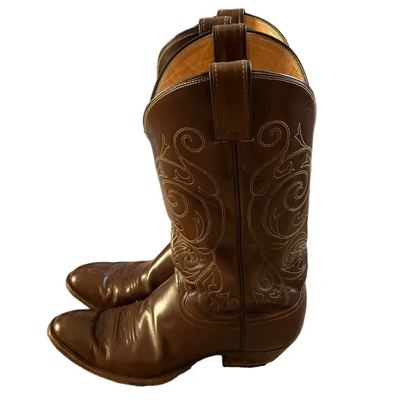 Justin Brown Leather Cowboy Boots | Style 2500 | Men's 10B
