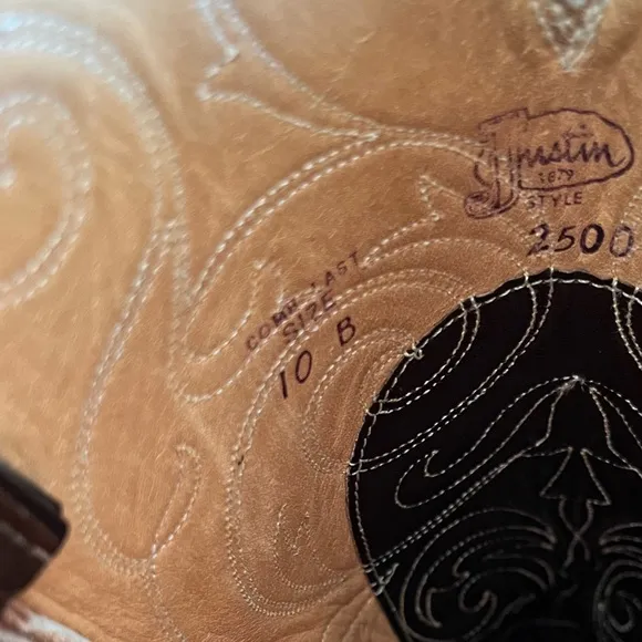 Justin Brown Leather Cowboy Boots | Style 2500 | Men's 10B