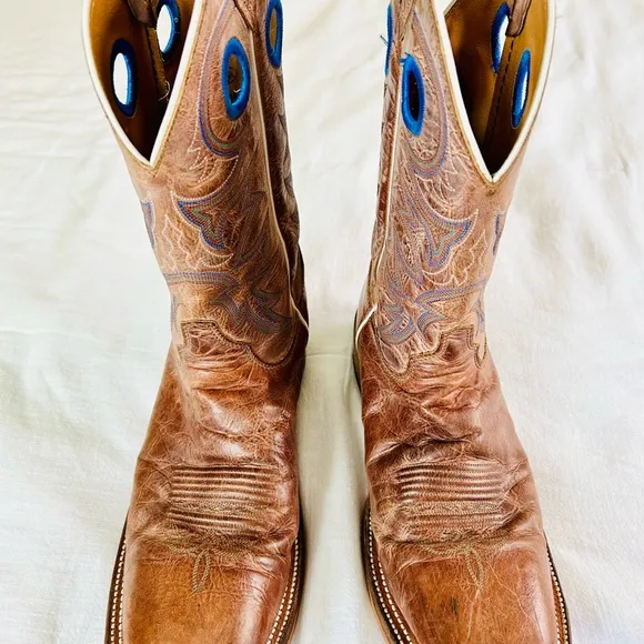 Justin Brown Leather Cowboy Boots