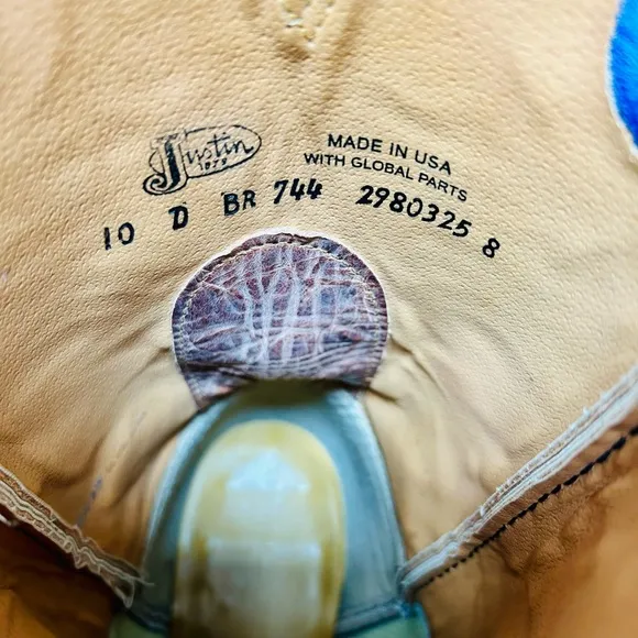 Justin Brown Leather Cowboy Boots