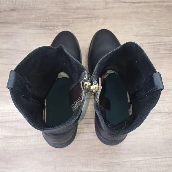 Justin Conductor Men's Size 12 EEE Black Work Boots Customized With Zipper (4763