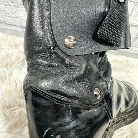 Justin Cowboy Boots Mens 8 Black Leather Western Custom Holster