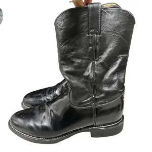 Justin 'Jackson' Black Leather 7 1/2D Western Cowboy Boots 3170 Men's
