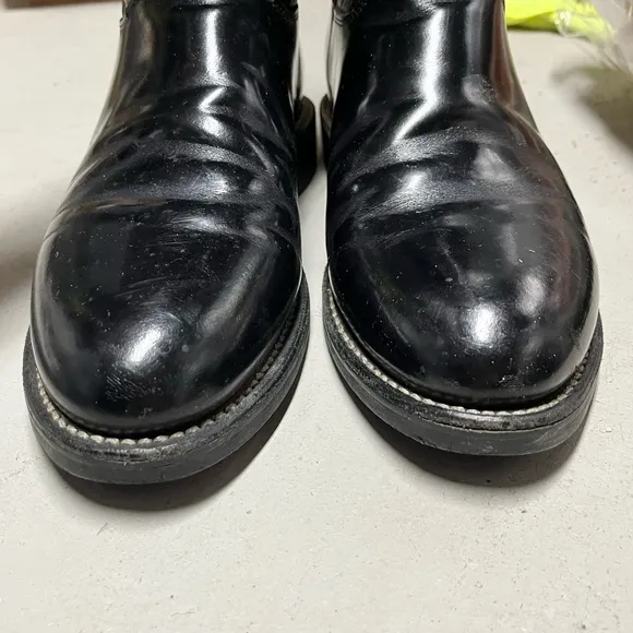 Justin 'Jackson' Black Leather 7 1/2D Western Cowboy Boots 3170 Men's
