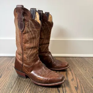 Justin L2680 Classic Western Distressed Vintage Goat Foot Square Toe Boots 7