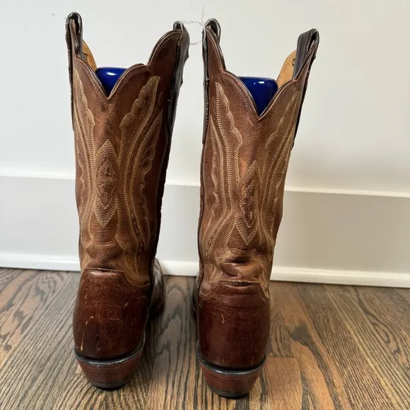 Justin L2680 Classic Western Distressed Vintage Goat Foot Square Toe Boots 7
