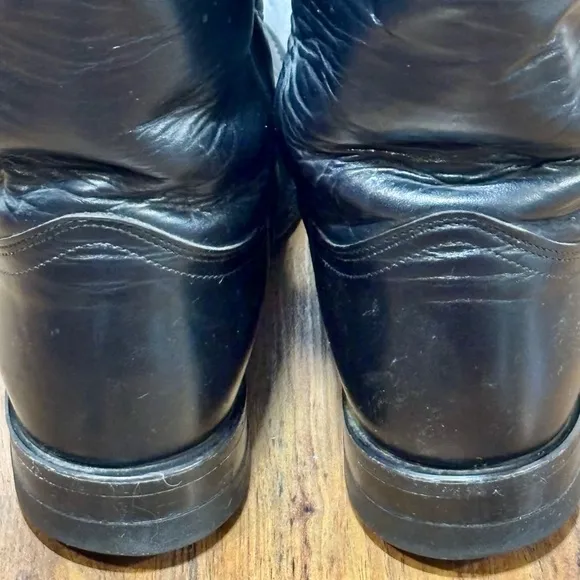 Justin L3703 Women’s Black Leather Roper Western Cowboy Cowgirl Boots Sz 7C