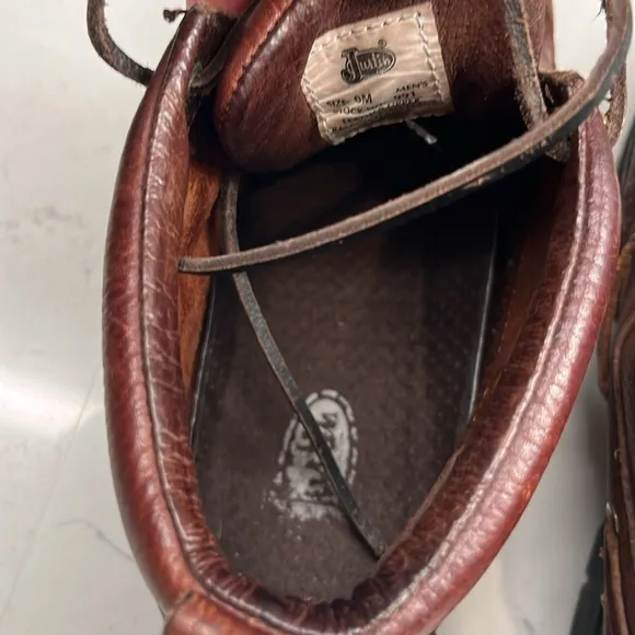 Justin LO991 Chip Brown Leather Lace-Up Moc Toe Chukka Boots Women US 8 M