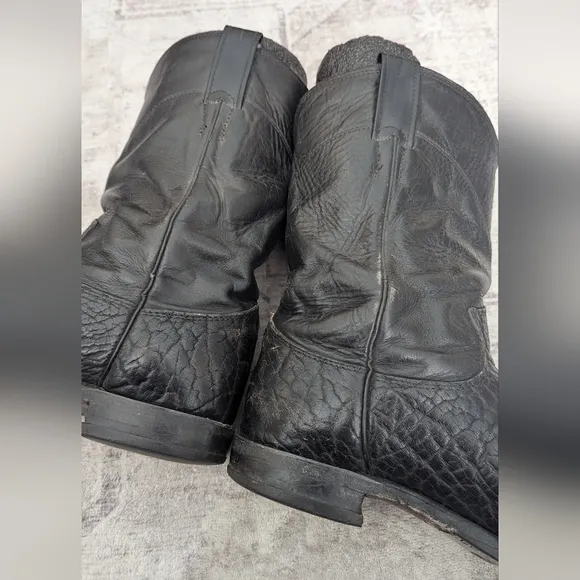 Justin Man's  Leather Cowboy Roper  Boots Size 8 D
