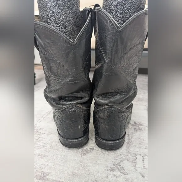 Justin Man's  Leather Cowboy Roper  Boots Size 8 D
