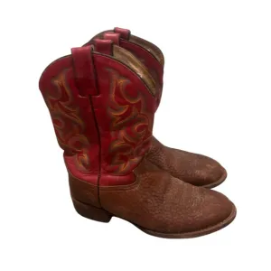 Justin Mens Sz 10.5 Brown Pebbled Leather Bullhide Western Cowboy Boots