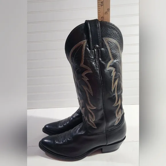 Justin Royal Classic 1419 Black Leather Western Cowboy Boots Men’s Size 10D