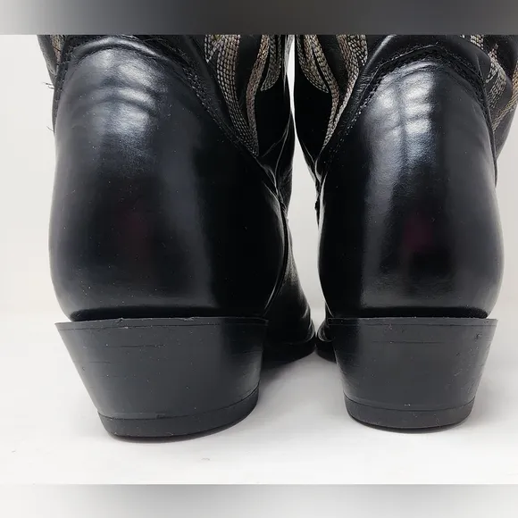 Justin Royal Classic 1419 Black Leather Western Cowboy Boots Men’s Size 10D