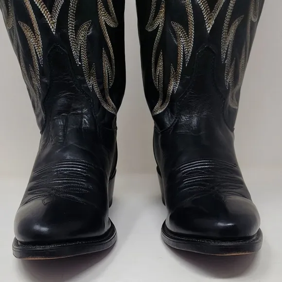 Justin Royal Classic 1419 Black Leather Western Cowboy Boots Men’s Size 10D