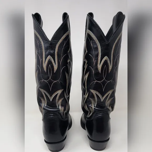 Justin Royal Classic 1419 Black Leather Western Cowboy Boots Men’s Size 10D