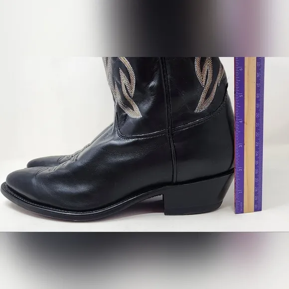 Justin Royal Classic 1419 Black Leather Western Cowboy Boots Men’s Size 10D