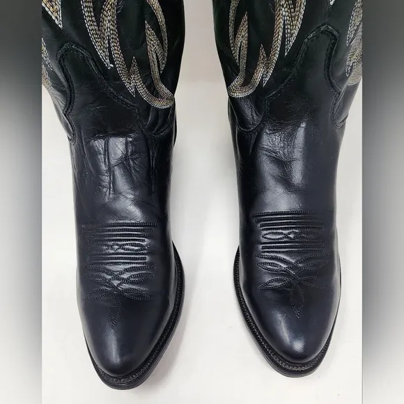 Justin Royal Classic 1419 Black Leather Western Cowboy Boots Men’s Size 10D