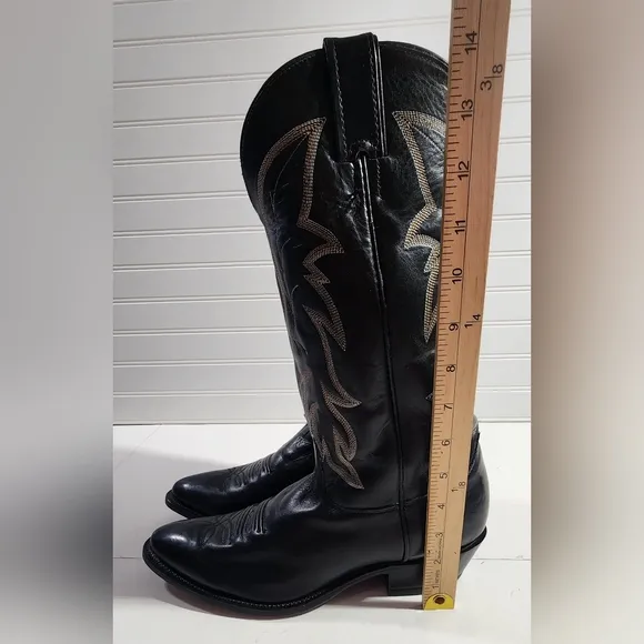 Justin Royal Classic 1419 Black Leather Western Cowboy Boots Men’s Size 10D