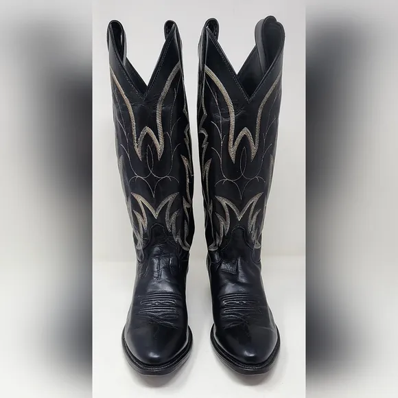 Justin Royal Classic 1419 Black Leather Western Cowboy Boots Men’s Size 10D