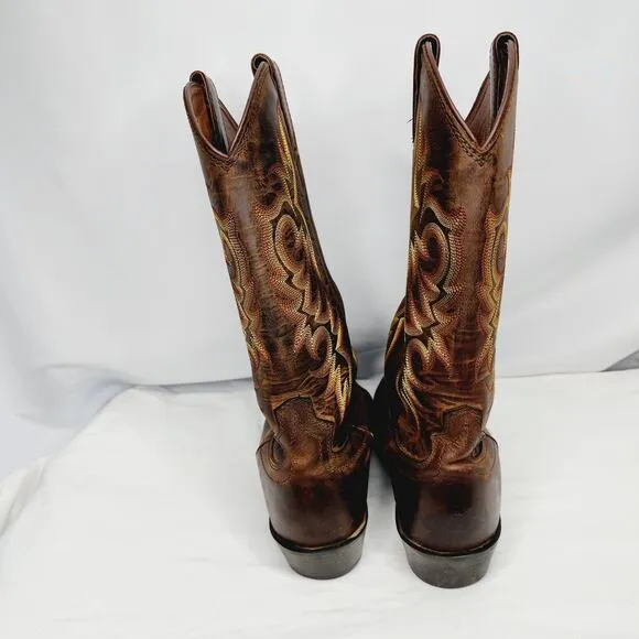 Justin Stampede Brown Leather Men's Western Cowboy Boots 9EE Style 2551