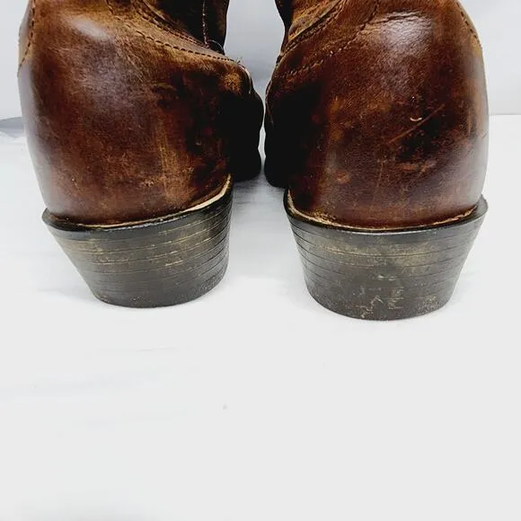 Justin Stampede Brown Leather Men's Western Cowboy Boots 9EE Style 2551