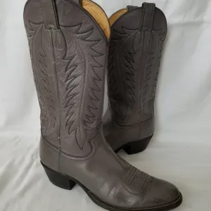 JUSTIN Style 1793 Mens Gray Leather Western Cowboy Boots Size 9 B