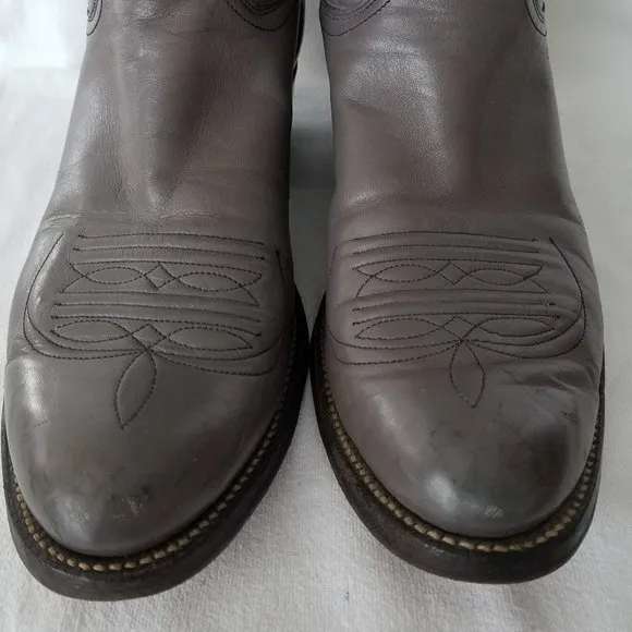 JUSTIN Style 1793 Mens Gray Leather Western Cowboy Boots Size 9 B
