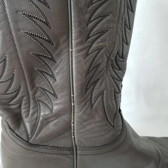 JUSTIN Style 1793 Mens Gray Leather Western Cowboy Boots Size 9 B