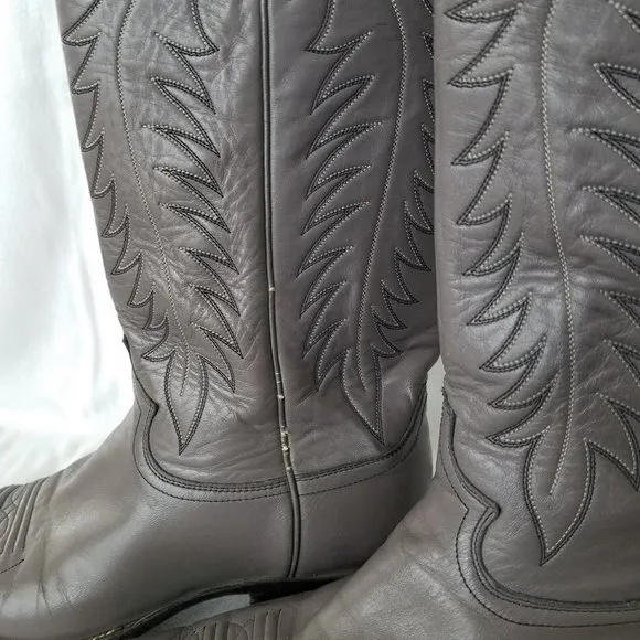 JUSTIN Style 1793 Mens Gray Leather Western Cowboy Boots Size 9 B