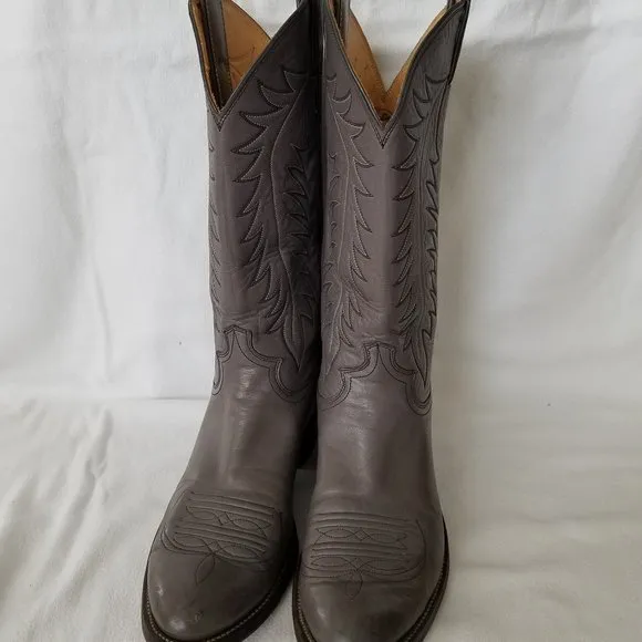 JUSTIN Style 1793 Mens Gray Leather Western Cowboy Boots Size 9 B