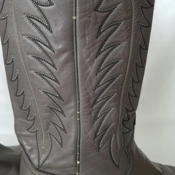 JUSTIN Style 1793 Mens Gray Leather Western Cowboy Boots Size 9 B